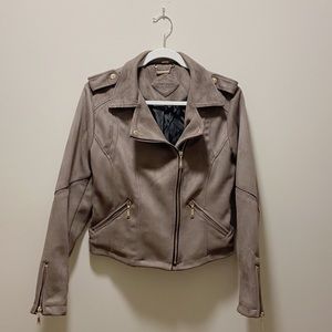 JOU JOU Kids Faux Suede Moto Jacket Large